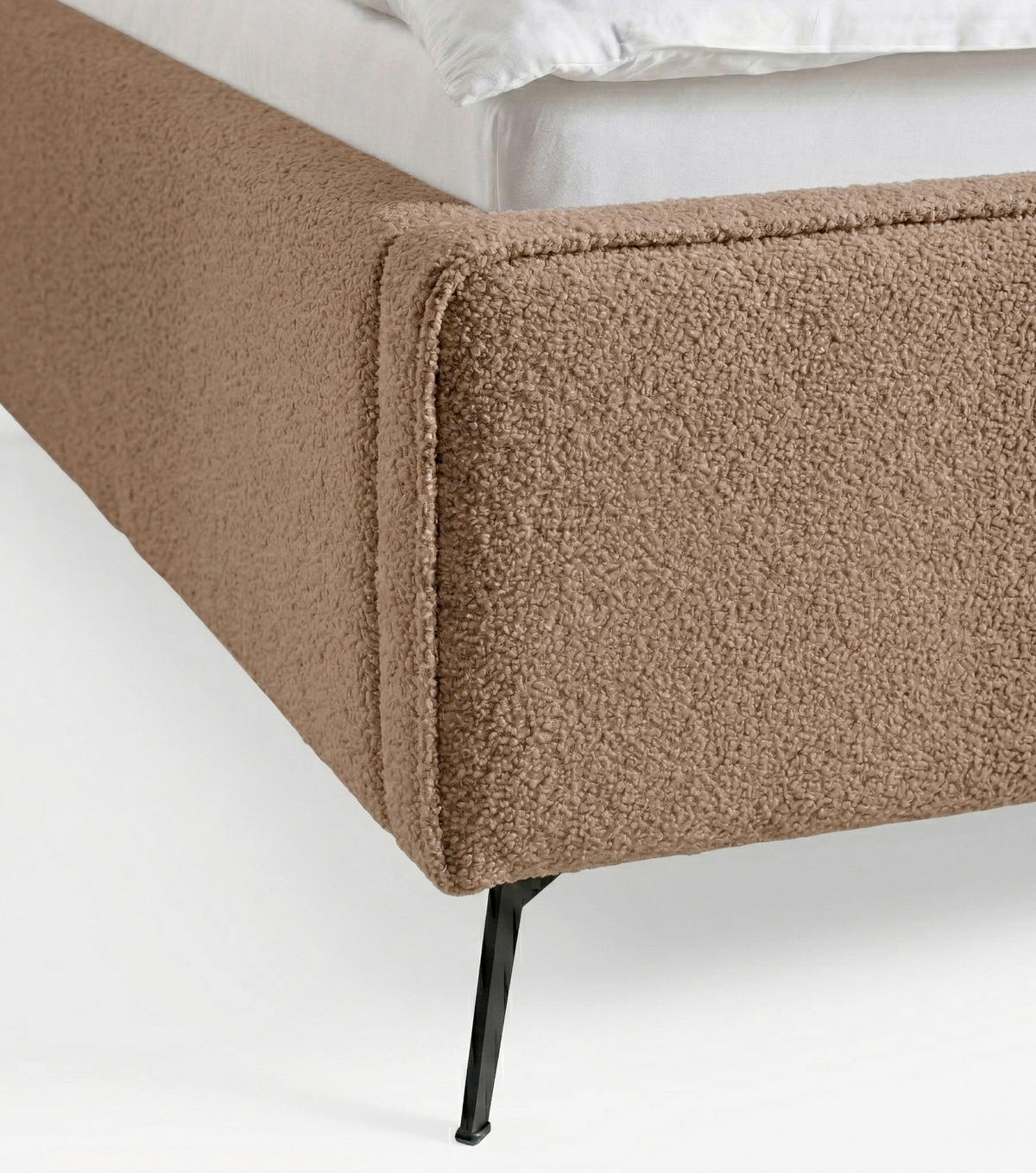 POLSTERBETT 180/200 cm,  in Braun,  - Schwarz/Braun, MODERN, Holz/Textil (180/200cm) - MID.YOU