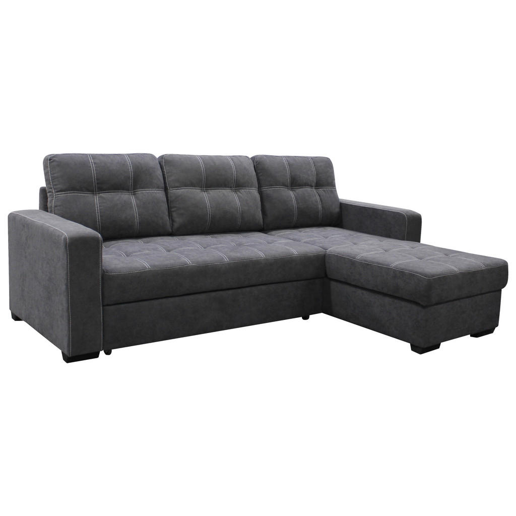 Thumbnail - Livetastic Ecksofa, Dunkelgrau, Textil, 3-Sitzer, Ottomane rechts, seitenverkehrt montierbar, L-Form, 240x160 cm, Made i...