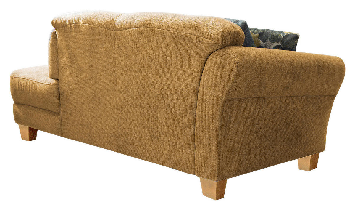 RÉCAMIERE Senfgelb Flachgewebe  - Senfgelb/Naturfarben, KONVENTIONELL, Holz/Textil (194/84/91cm) - Sit & More