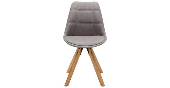 STUHL  in Webstoff Textil  - Eichefarben/Hellgrau, Design, Holz/Textil (49/87,5/56cm) - Carryhome