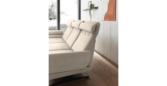 ECKSOFA  in Flachgewebe Magnolie  176-217/279-327 cm  - Magnolie/Schwarz, Design, Textil/Metall (176-217/279-327cm) - Dieter Knoll