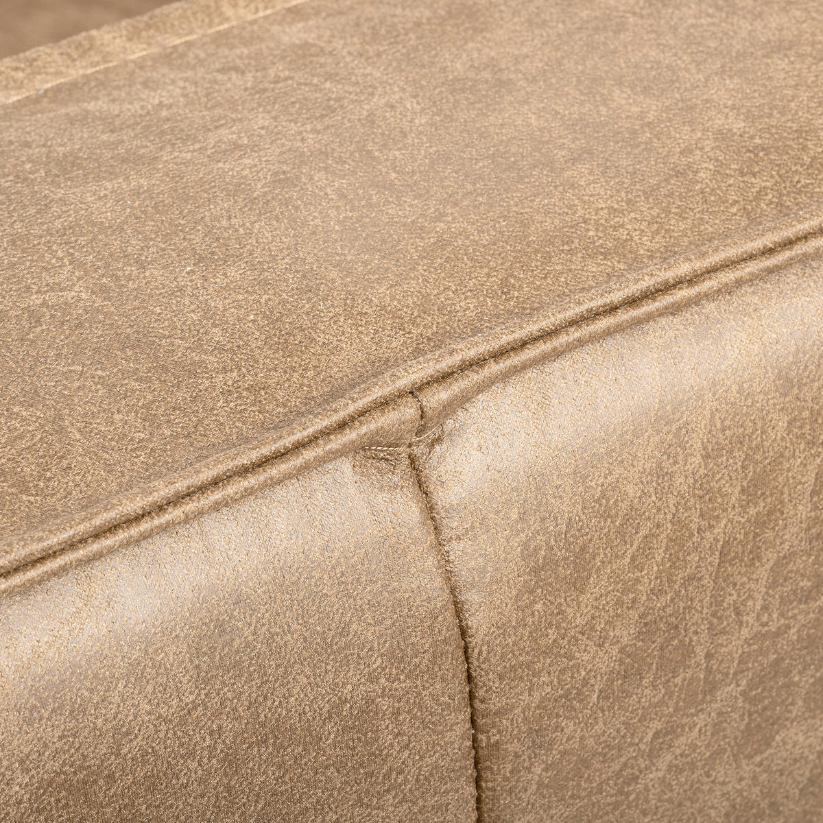 ECKSOFA Sandfarben Echtleder Lederlook Rücken echt  - Sandfarben, Design, Leder/Textil (166/238cm) - Livetastic