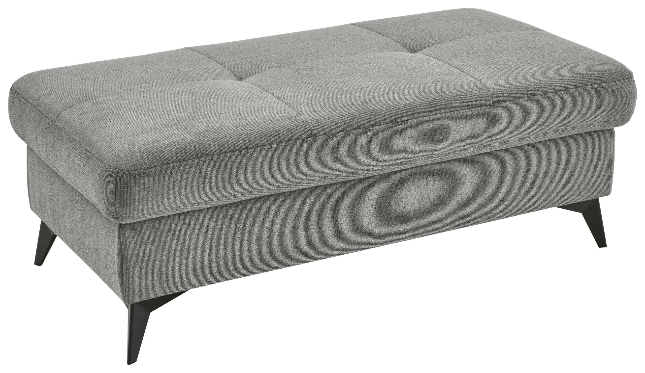 HOCKER Chenille, Flachgewebe Dunkelgrau  - Dunkelgrau/Schwarz, Design, Textil/Metall (131/45/83cm) - Dieter Knoll