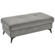 HOCKER Chenille, Flachgewebe Dunkelgrau  - Dunkelgrau/Schwarz, Design, Textil/Metall (131/45/83cm) - Dieter Knoll