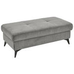HOCKER Chenille, Flachgewebe Dunkelgrau  - Dunkelgrau/Schwarz, Design, Textil/Metall (131/45/83cm) - Dieter Knoll