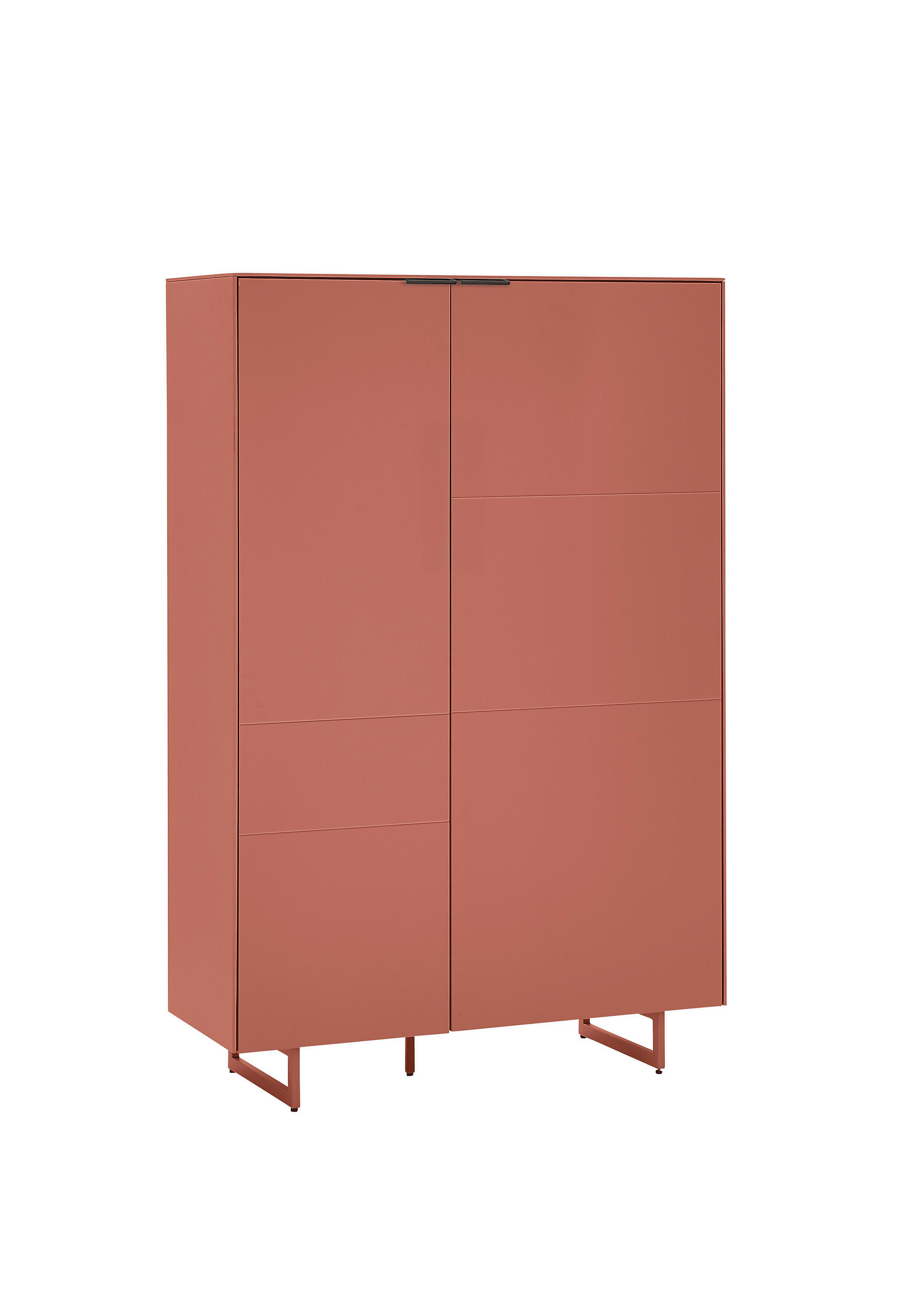 Carryhome Highboard Schwarz, Rotbraun 95x134x38 cm