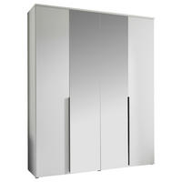 DREHTÜRENSCHRANK 180/225/52 cm 4-türig Weiß  - Schwarz/Weiß, MODERN, Glas/Holzwerkstoff (180/225/52cm) - MID.YOU