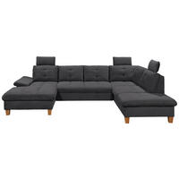 WOHNLANDSCHAFT Anthrazit Cord  - Eichefarben/Anthrazit, KONVENTIONELL, Holz/Textil (170/324/220cm) - MID.YOU