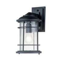 VONKAJŠIE NÁSTENNÉ SVIETIDLO, 18,1/22,9/35,2 cm - čierna, Konventionell, kov/sklo (18,1/22,9/35,2cm) - Elstead Lighting