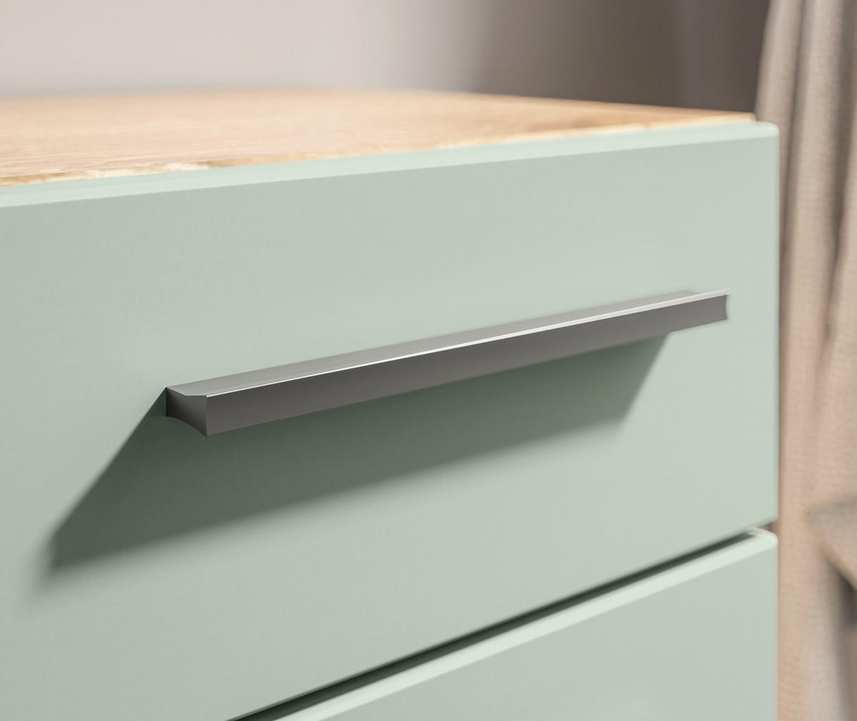 MIDISCHRANK 34/104/31 cm  - Schilfgrün/Eichefarben, Basics, Holzwerkstoff/Kunststoff (34/104/31cm) - MID.YOU