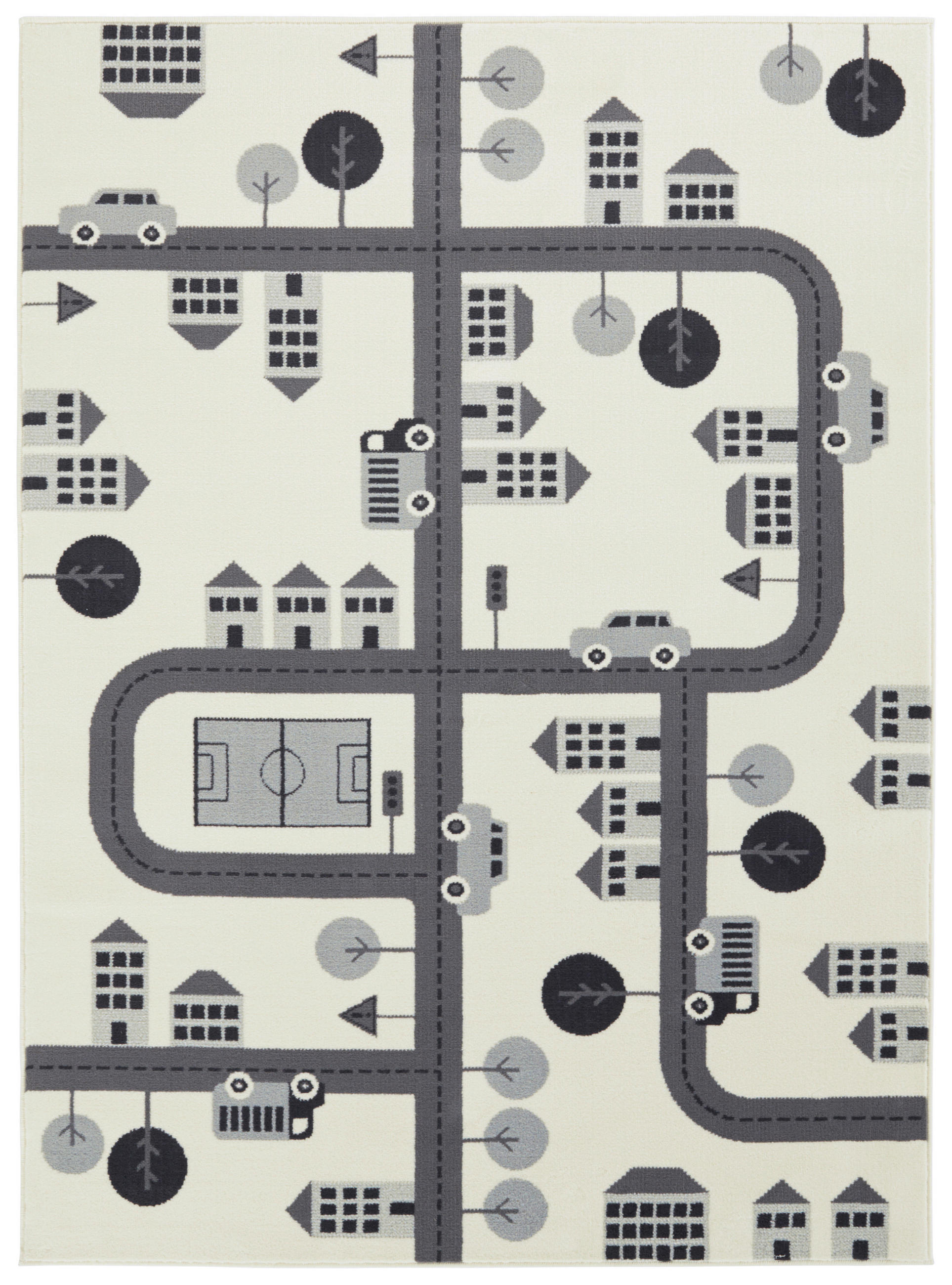 SPIELTEPPICH 80/150 cm Adventures  - Creme/Grau, Design, Kunststoff/Textil (80/150cm) - Ben'n'jen