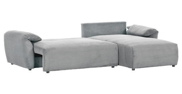 ECKSOFA Grau Cord - Schwarz/Grau, KONVENTIONELL, Kunststoff/Textil (266/180cm) - Carryhome