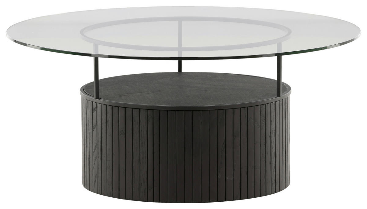 COUCHTISCH in Holz, Glas 90/90/40 cm  - Klar/Schwarz, Design, Glas/Holz (90/90/40cm) - Livetastic