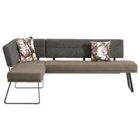 ECKBANK 169/225 cm  in Schwarz, Sandfarben, Hellbraun  - Sandfarben/Hellbraun, Design, Textil/Metall (169/225cm) - Dieter Knoll