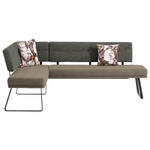 ECKBANK 169/225 cm  in Schwarz, Sandfarben, Hellbraun  - Sandfarben/Hellbraun, Design, Textil/Metall (169/225cm) - Dieter Knoll