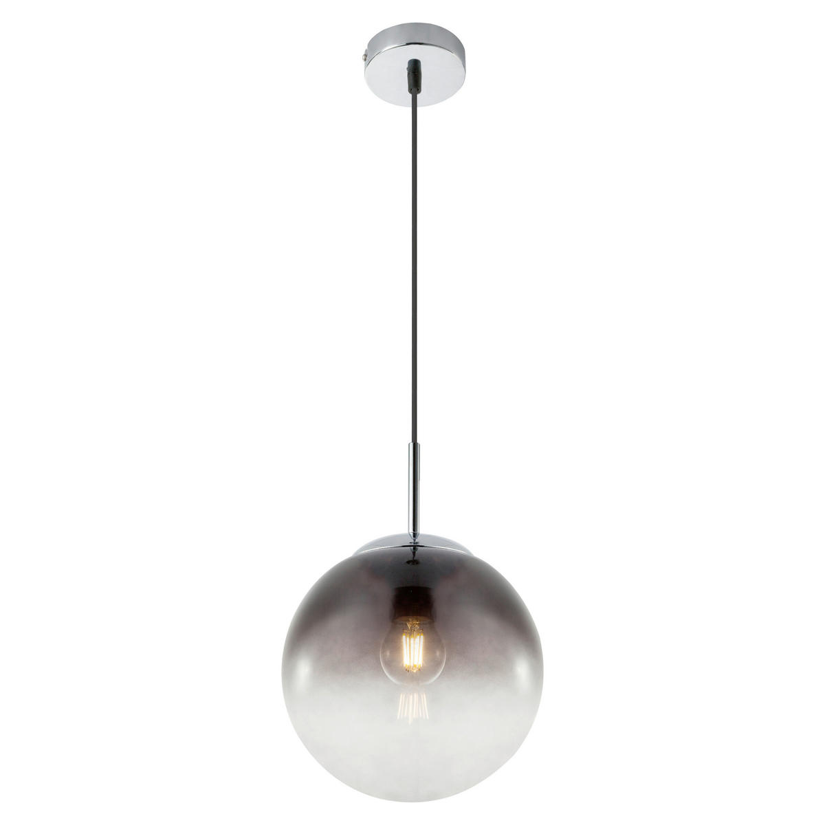 HÄNGELEUCHTE 20/120 cm   - Chromfarben, KONVENTIONELL, Glas/Metall (20/120cm)
