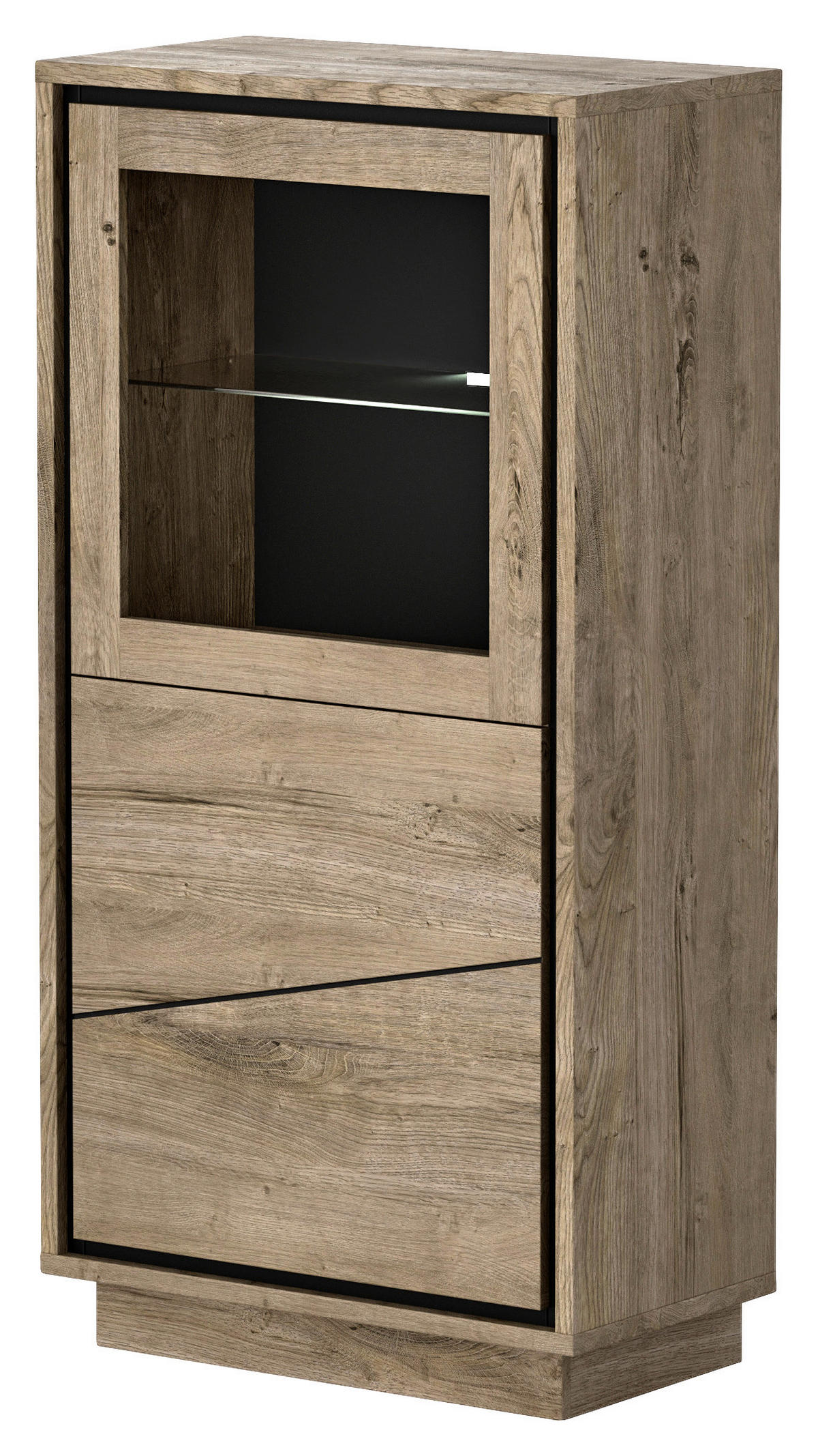 VITRÍNA, koňaková, 68/143/37 cm - koňaková, Design, kompozitní dřevo (68/143/37cm) - Livetastic