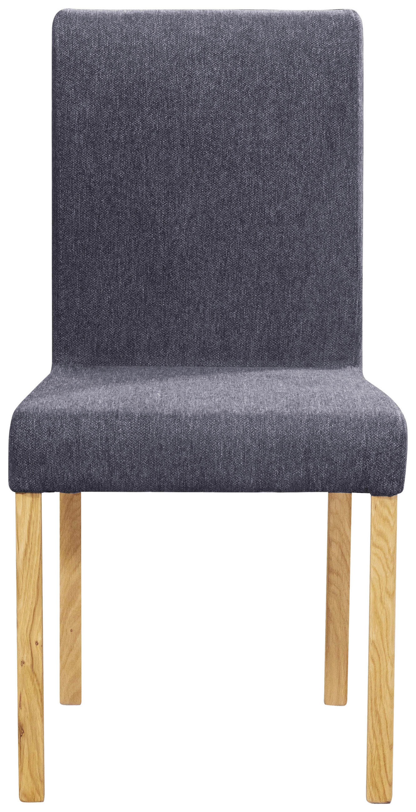 STUHL Webstoff Eichefarben, Blau Eiche vollmassiv  - Blau/Eichefarben, KONVENTIONELL, Holz/Textil (47/94/59cm) - Linea Natura