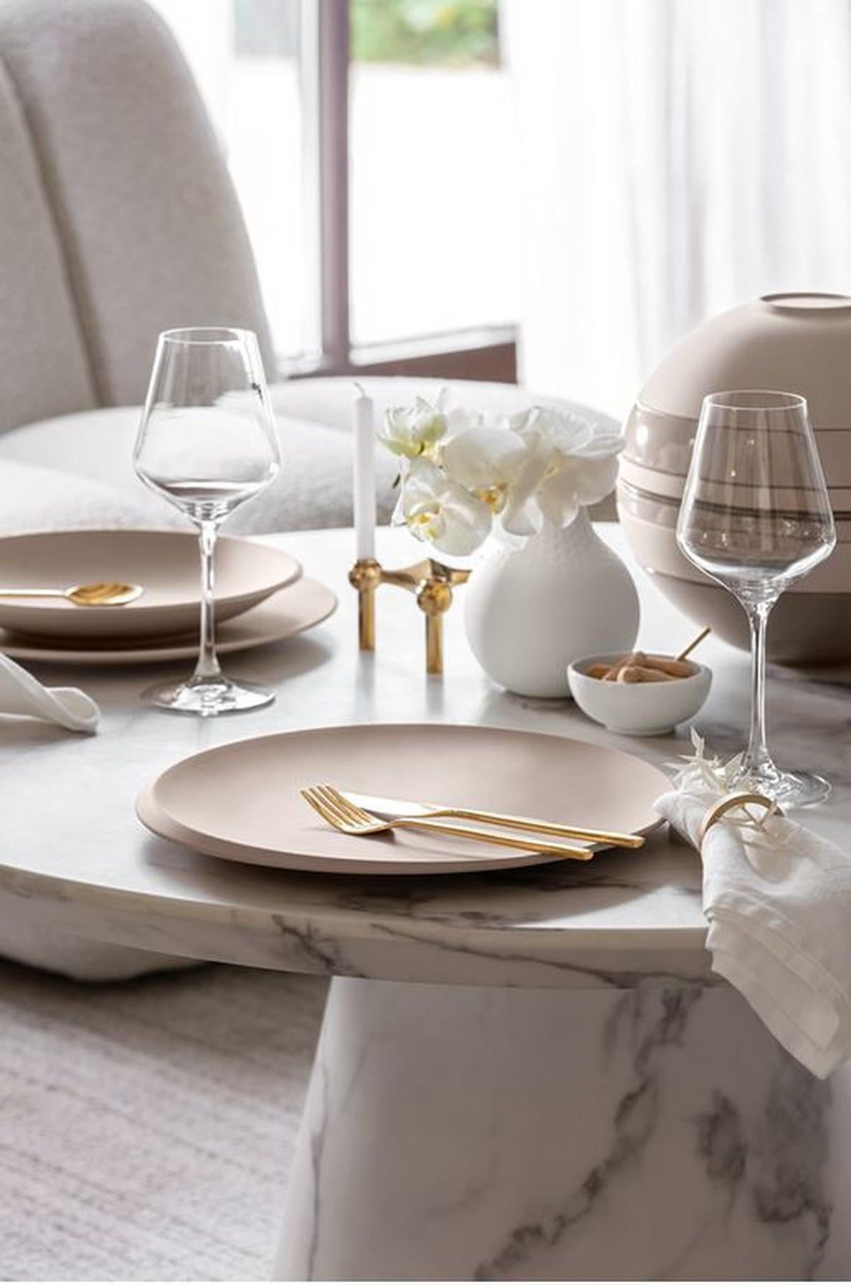 SPEISETELLER NewMoon Beige 27 cm  - Beige, Lifestyle, Keramik (27cm) - Villeroy & Boch
