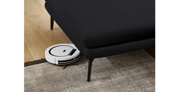 ECKSOFA in Echtleder Anthrazit 180/310 cm - Anthrazit/Schwarz, Design, Leder/Metall (180/310cm) - Dieter Knoll