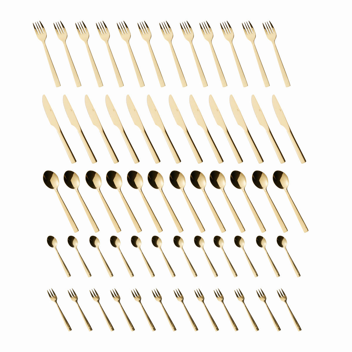 BESTECKSET RAW 60-teilig Edelstahl  - Goldfarben, Basics, Metall (35,9/25,2/7,2cm) - Aida