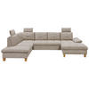WOHNLANDSCHAFT in Cord Grau  - Eichefarben/Grau, Konventionell, Holz/Textil (220/324/170cm) - MID.YOU
