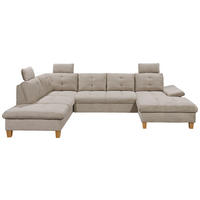 WOHNLANDSCHAFT in Cord Grau  - Eichefarben/Grau, Konventionell, Holz/Textil (220/324/170cm) - MID.YOU