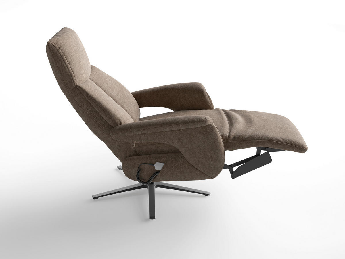 RELAXSESSEL Textil Braun  - Schwarz/Braun, Basics, Textil/Metall (75/110/85cm) - Sit & More