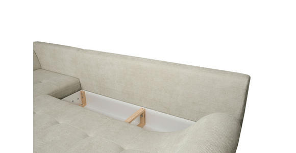 ECKSOFA Hellgrau Struktur - Hellgrau/Schwarz, KONVENTIONELL, Textil/Metall (194/247cm) - Carryhome