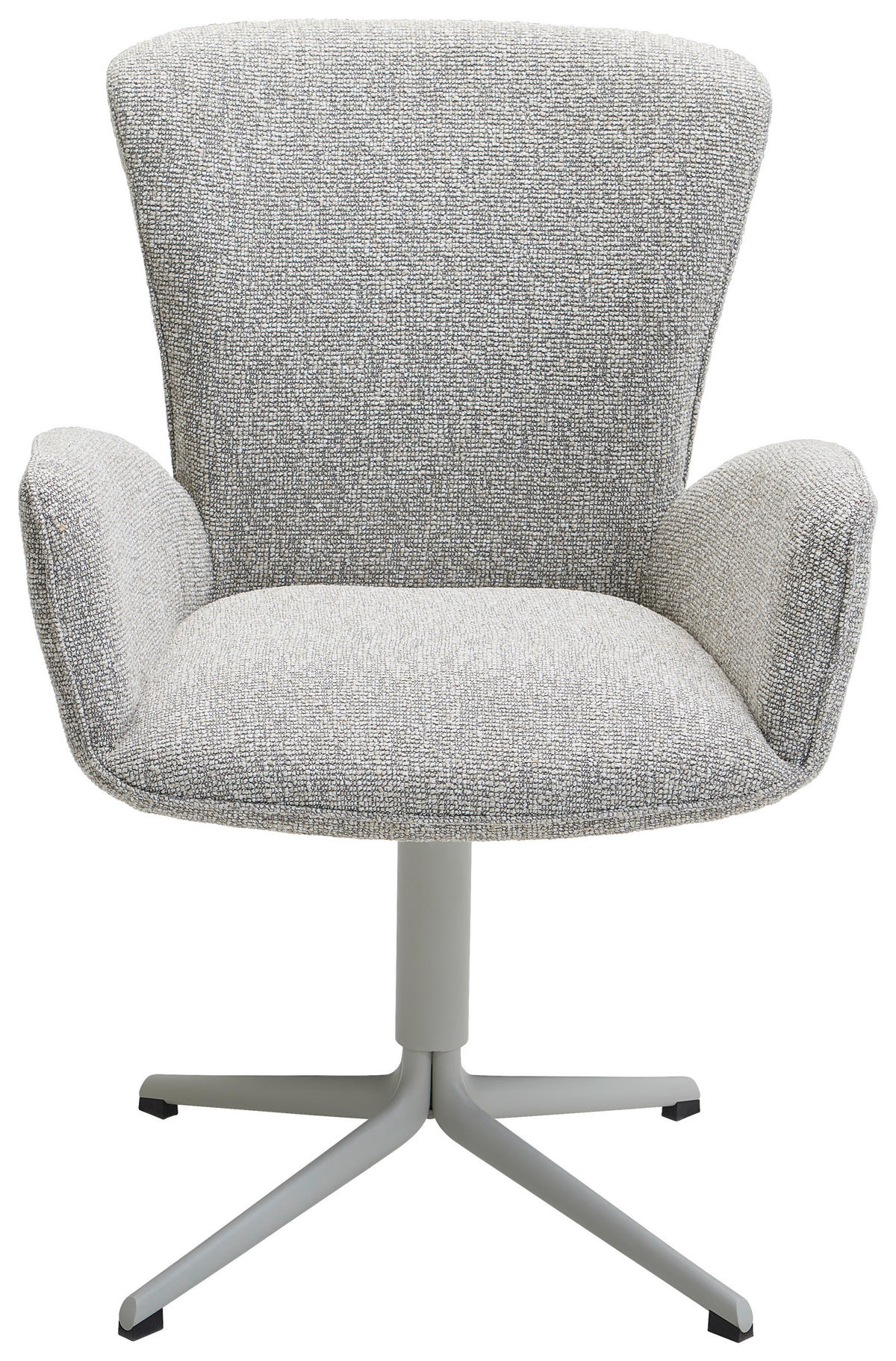 ARMLEHNSTUHL  in Eisen Jacquard, Flachgewebe  - Greige/Grau, Design, Textil/Metall (63/92/63cm) - Valdera