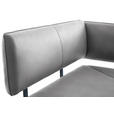 ECKBANK 165/205 cm  in Schwarz, Hellgrau  - Hellgrau/Schwarz, MODERN, Textil/Metall (165/205cm) - Cantus
