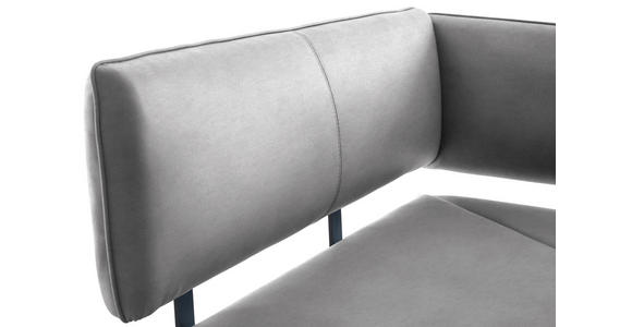 ECKBANK 150/190 cm in Schwarz, Hellgrau - Hellgrau/Schwarz, MODERN, Textil/Metall (150/190cm) - Cantus