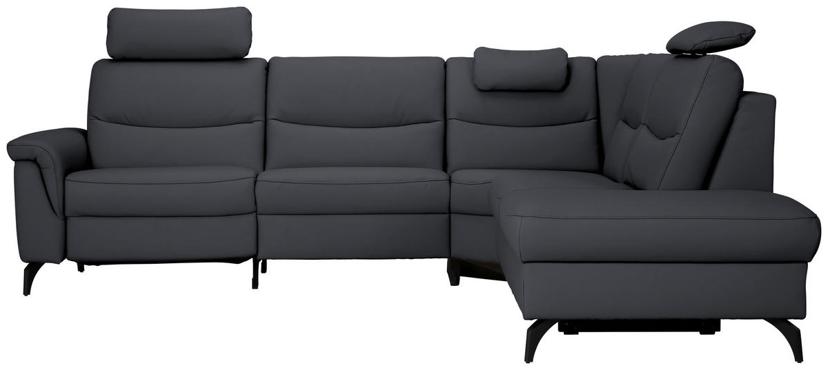 ECKSOFA  in Echtleder Dunkelblau  280/249 cm  - Anthrazit/Dunkelblau, Design, Leder/Metall (280/249cm) - Himolla Komfortklass
