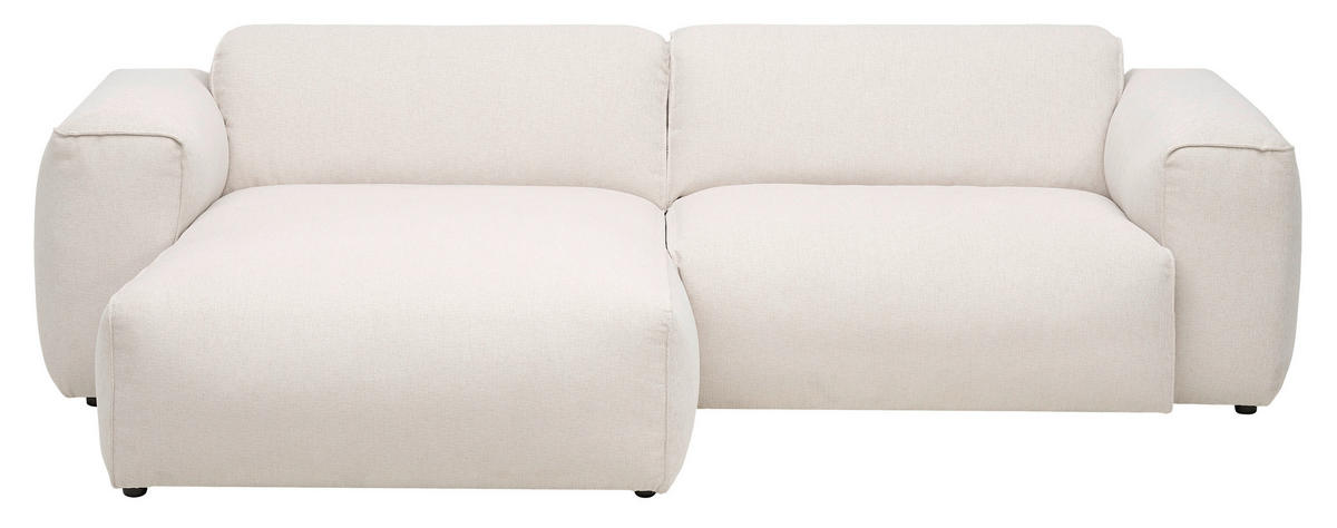 ECKSOFA  in Webstoff Beige  171/265 cm  - Beige/Schwarz, Design, Kunststoff/Textil (171/265cm) - home24