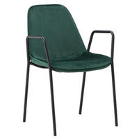 STOL stål sammet  - svart/mörkgrön, Design, metall/textil (56/80/60cm) - Niels Andersson