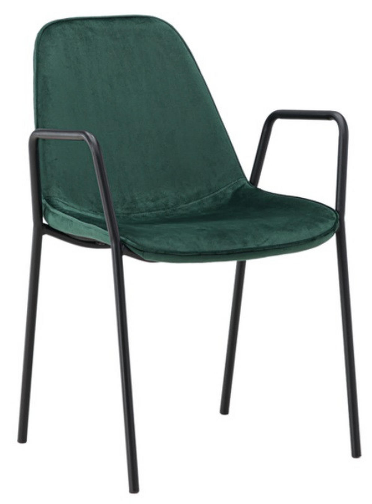 STOL stål sammet  - svart/mörkgrön, Design, metall/textil (56/80/60cm) - Niels Andersson