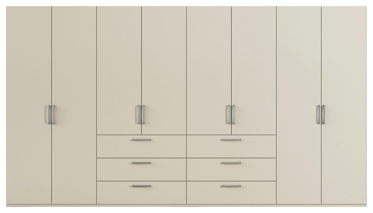 DREHTÜRENSCHRANK 400/223/61 cm,  in Champagner, 8-türig  - Edelstahlfarben/Champagner, Basics, Holzwerkstoff/Metall (400/223/61cm) - Novel