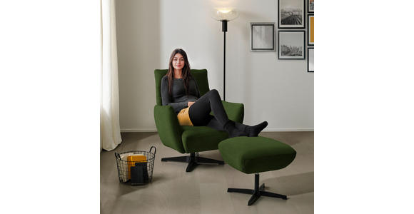 SESSEL in Teddystoff Dunkelgrün  - Dunkelgrün/Schwarz, Design, Textil/Metall (60/94/86cm) - Dieter Knoll