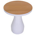 COUCHTISCH 35/35/39 cm rund Weiß, Eichefarben  - Eichefarben/Weiß, Design, Holz/Holzwerkstoff (35/35/39cm) - Landscape