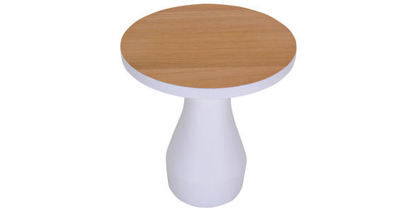 COUCHTISCH 35/35/39 cm rund Weiß, Eichefarben  - Eichefarben/Weiß, Design, Holz/Holzwerkstoff (35/35/39cm) - Landscape