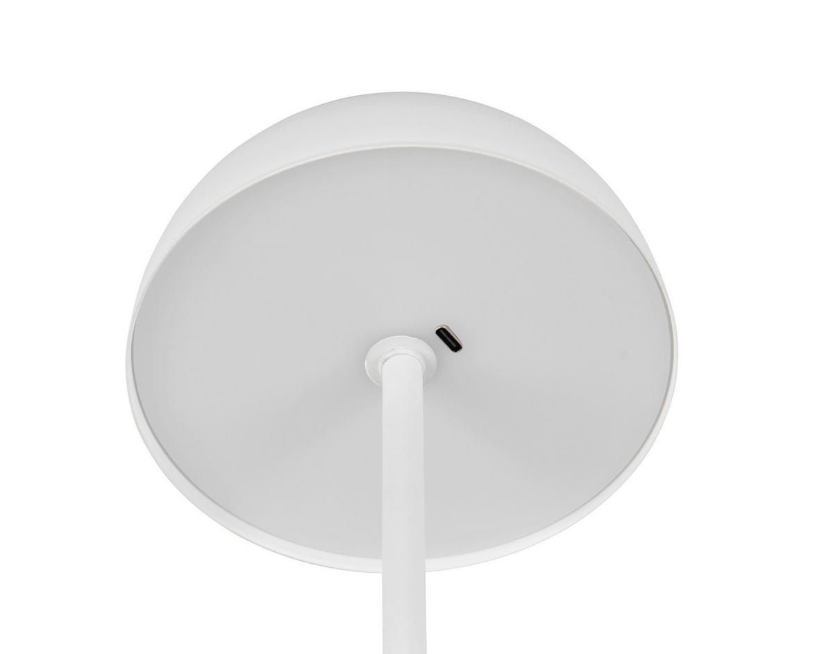 AKKU-TISCHLEUCHTE - Weiss, Trend, Metall (13/21cm)
