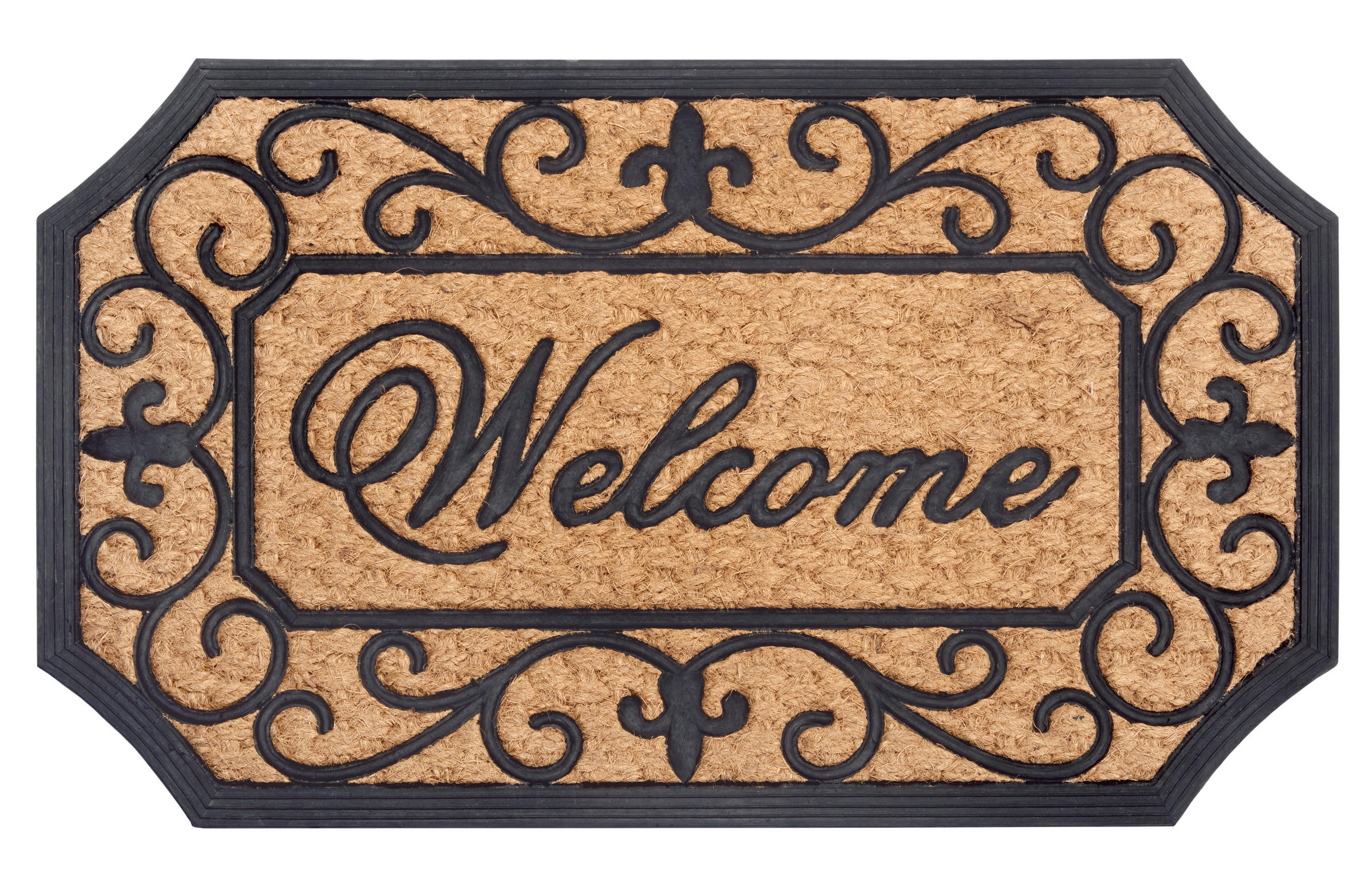 Hanse Home Kokosmatte Mix Mats Schwarz, Hellbraun 45x75 cm
