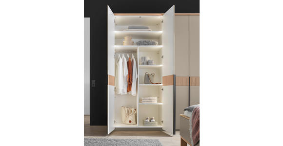 DREHTÜRENSCHRANK  in Taupe, Eichefarben  - Taupe/Eichefarben, Design, Holz/Holzwerkstoff (299,2/229,4/59,5cm) - Dieter Knoll