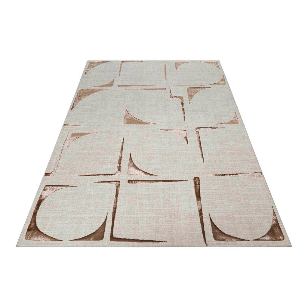 Thumbnail - Esprit Flachwebeteppich Nelle, Creme, Beige, Bronze, Textil, Abstraktes, rechteckig, 200x290 cm, Textiles Vertrauen - Oe...