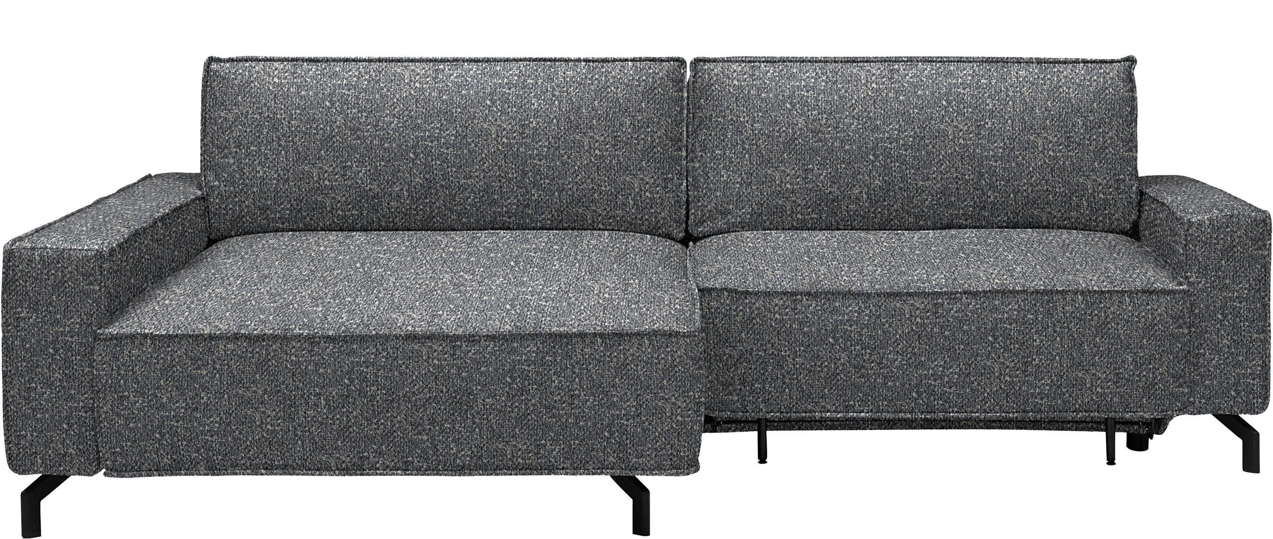 ECKSOFA  in Mikrofaser Grau  164/246 cm  - Schwarz/Grau, Design, Textil/Metall (164/246cm) - Sedda