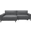 ECKSOFA  in Mikrofaser Grau  164/246 cm  - Schwarz/Grau, Design, Textil/Metall (164/246cm) - Sedda