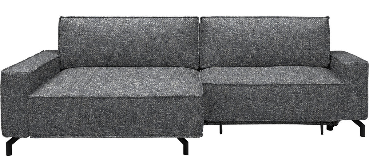 ECKSOFA  in Mikrofaser Grau  164/246 cm  - Schwarz/Grau, Design, Textil/Metall (164/246cm) - Sedda