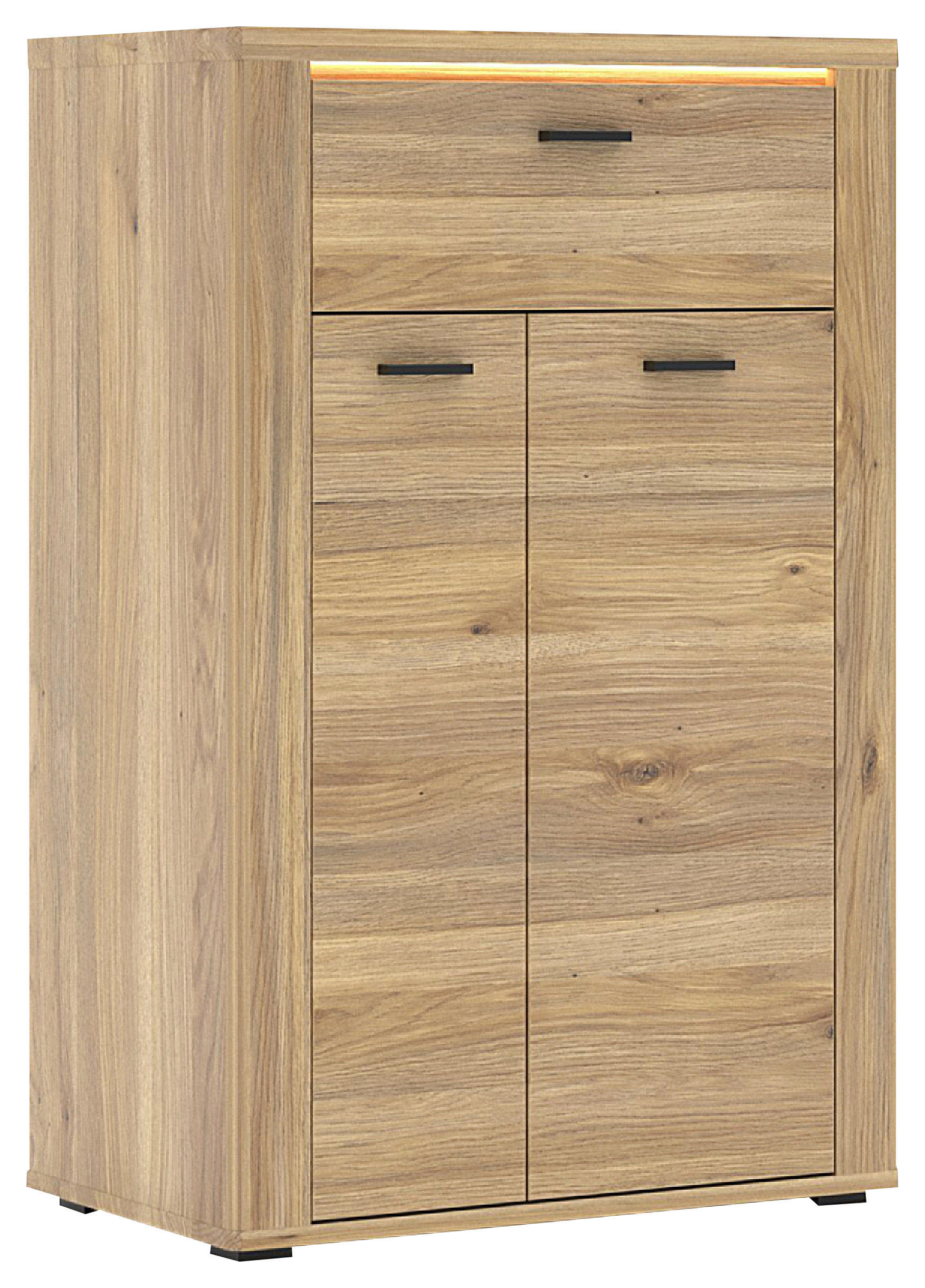 SCHUHSCHRANK Eichefarben  - Eichefarben/Schwarz, KONVENTIONELL, Holzwerkstoff (65/100/38cm) - Xora