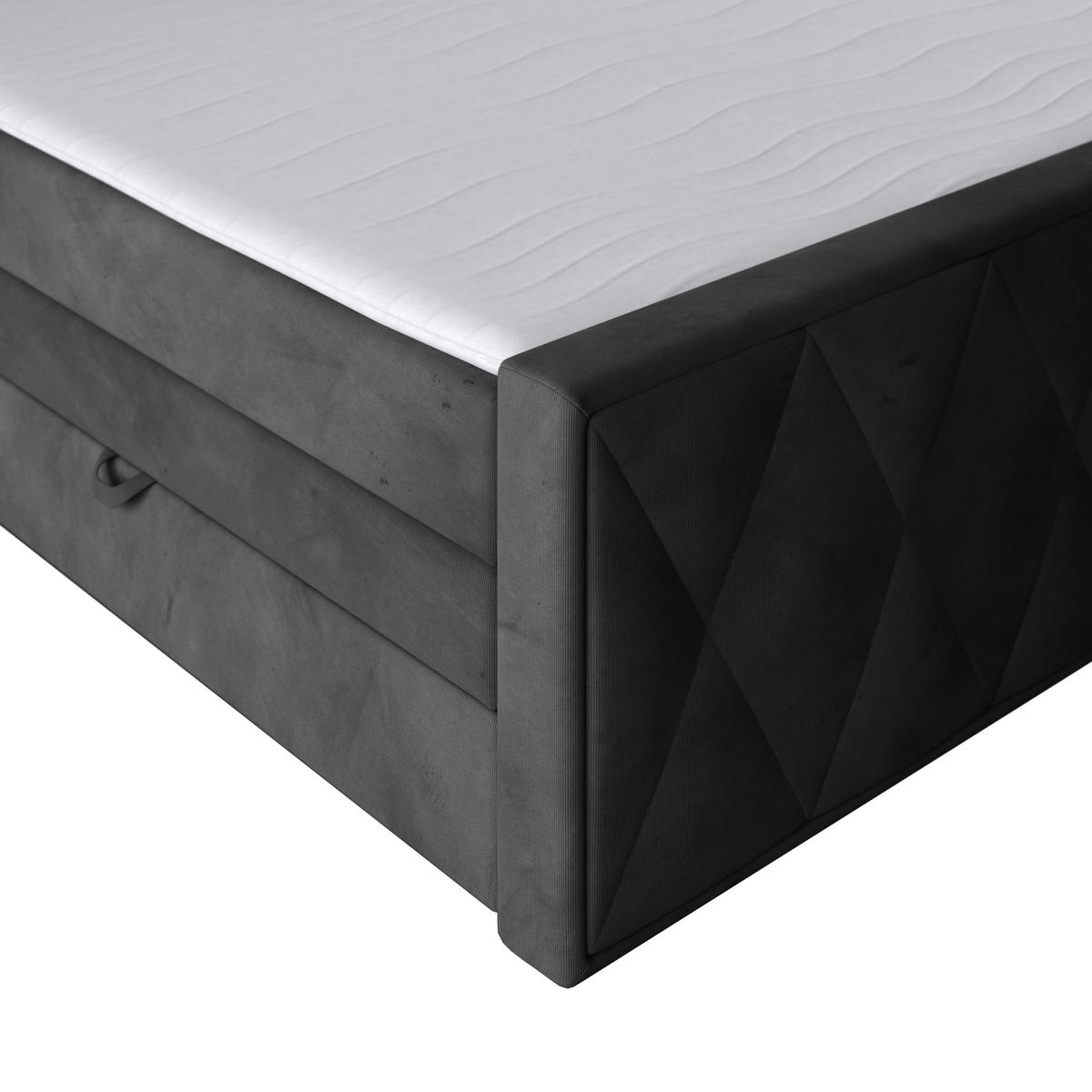 BOXSPRINGBETT 140/200 cm  in Schwarz  - Schwarz, MODERN, Holz/Kunststoff (140/200cm) - MID.YOU
