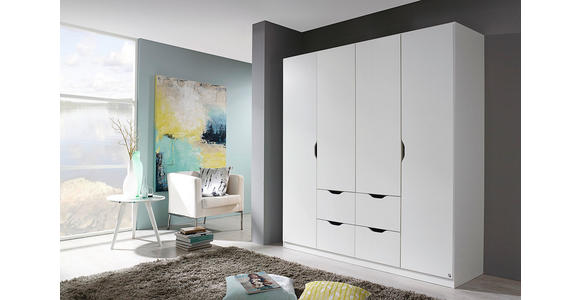 KLEIDERSCHRANK 4-türig Weiß  - Weiß, KONVENTIONELL, Holzwerkstoff (181/197/54cm) - Xora